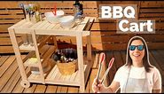 Build an outdoor serving cart | BBQ Grill Cart | with wooden wheels! | Woodworking