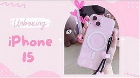 IPHONE 15 (PINK) UNBOXING + ACCESSORIES 🎀🩷 (AESTHETIC)