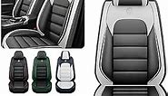 Car Seat Covers for Alfa Romeo Giulia 2017-2023,Waterproof Soft Breathable PU Leather Seat Cover with Storage Pockets(Gray&White,Full Set)