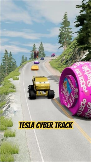 Mater & Red Vizor & McQueen Cyber & Wingo & Storm & Hudson & Macksemip VS Bollard Barbie in BeamNG