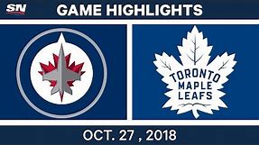 NHL Highlights | Jets vs. Maple Leafs - Oct. 27, 2018