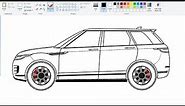 How to draw Car | Drawing Range Rover Evoque on computer using Ms Paint | Car Drawing Tutorial.