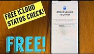How to check iCloud status of an Apple device. Free iCloud check. Use IMEI or serial number.