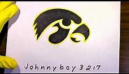 how to draw the Iowa Hawkeyes Logo 🐦👀 Hawkeyes Vs Gamecocks 🐔🔪 NCAA National Finals 🎓 college 🏀