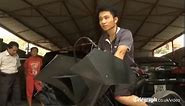 Batman fan builds his own Batpod motorbike in Vietnam