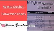 Yarn Weight and Hook Size Conversion Chart - Reference Guidelines Plus Sizing Charts