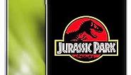 Head Case Designs Officially Licensed Jurassic Park Plain Black Logo Soft Gel Case Compatible with Samsung Galaxy S22 Ultra 5G