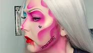 Harley Quinn Skull - easy Halloween makeup look. #harleyquinn #drharleenquinzel #harleyquinnmakeup #harleyquinncosplay #harleyquinnskull #skullmakeup #halloween #halloweenmakeup #easyhalloweenmakeup #margotrobbie #skullart #tattoos #snarlsboxbunnysquad #glamourghoul #zombaes #zombabejenn
