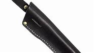 BPS Knives - Belt Knife Sheath - Black Leather Sheath for Mora Garberg - Sheath with Belt Loop for Vertical Carry of Fixed Blade Knife - Free Suspension Leather Case