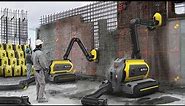 Construction workers can't believe this machine. Incredible modern construction technology.