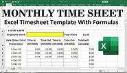 simple monthly timesheet template