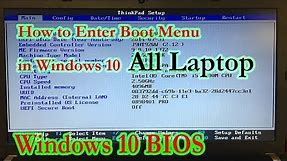 How to get the Boot menu or BIOS on a Windows 10 PC