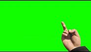 Middle finger, green screen