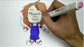 How to Coloring CHUCKY DOLL Step by Step