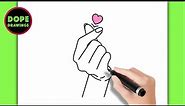 How to Draw a Tumblr Korean Finger Heart #draw #korean #finger #tumblr #heart