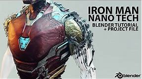 Iron Man Nano Tech VFX Blender Tutorial (full project included) | Aqib Aleef @HarlowGraphics