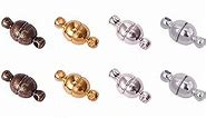 PH PandaHall 100 Sets Brass Magnetic Clasps Mixed Color Round Magnet Converter Jewelry Clasps Buckle Ball for Bracelet Necklace Jewelry DIY Making