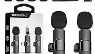 USB Type-C&Lightning Mini Wireless Lavalier Microphone for iPhone iPad Android iPhone 15 Pro Max Galaxy,2 Pack Lapel Microphones,AutoConnect Noise Cancelling Mic for Podcast/Record/etc