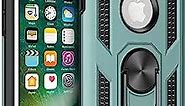 Korecase iPhone 6 7 8 Case, Extreme Protection Military Armor Protective Cover Ring Kickstand Jadegreen