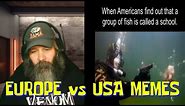 American Reacts to Europe vs USA Memes
