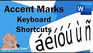 How to easily type accent marks over letters in MS Word - using the Keyboard