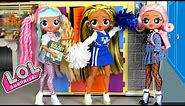 LOL Doll Family High School Morning Routine - Barbie Cheerleaders & Hospital Pretend Play