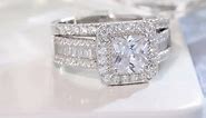 3.5 Cttw Princess Cut EVN Diamond Wedding Ring Set From Black Diamonds- New York