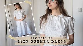 A Vintage 1939 Adorable Summer Dress 🧵 Sew With Me