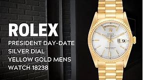 Rolex President Day Date Silver Dial Yellow Gold Mens Watch 18238 | SwissWatchExpo
