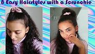 8 Easy Hairstyles with a Scrunchie | Basic 80s/90s College Girl