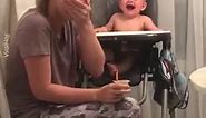 Baby Hysterically Laughing at Mom's Fake Sneezes