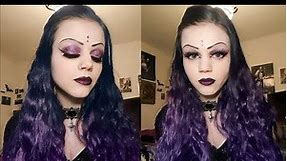 Gothic Purple Glitter Make Up
