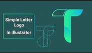How to create Simple Letter T Logo||In Illustrator.