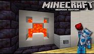 Minecraft Bedrock: Creeper Face Lava Door! [Redstone Tutorial]
