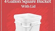 ePackageSupply, 4 Gallon Square Bucket with Lid & Plastic Handles, Food Storage Pail, Heavy Duty & Durable, HDPE BPA Free (1)
