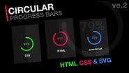 Circular Progress Bar using HTML, CSS & SVG | Animated SVG Circle Bar