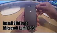Sim card install Microsoft Lumia 650