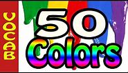 50 Colors - Learn Colors in English - Cores em ingles Improve Your Vocabulary: 50+ Shades of Colors
