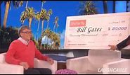 Bill gates reaction on receiving check from Ellen || Ellen Show || awkward moment