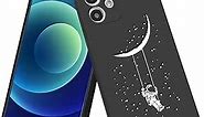 LuGeKe Astronaut Swing to The Moon Phone Case Cover for iPhone 11 Pro Outer Space Printed Phone Cover Shell Frame for iPhone Anti-Scratch and Comfortable