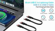 2Pack Short USB C to Lightning Cable