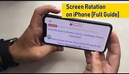How to Lock/ Unlock Screen Rotation on iPhone 13, 12 (Pro Max), XR, iPhone 11/X: Screen Landscape