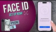 iPhone 15 - How to setup Face ID •  • 📱 • 🙂 • 🔓 • Tutorial