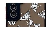 Lxsceto White Butterfly Cute Tanslucent Phone Case for Samsung Galaxy S21 5G Matte Slim Durable Bumper Protective Cover for Galaxy S21 Cases