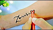 How to make Z letter tattoo with pen | Z letter tattoo