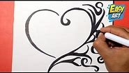 How to draw a HEART ✅ como dibujar un corazon ❤️ Dibujos para niños