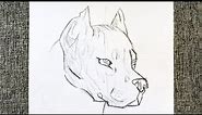 How to Draw a Dog (Pit Bull) Step by Step / Drawing a Dog Pitbull / Easy Drawing Tutorials