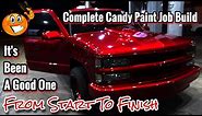 Custom Candy Apple Red Complete Paint Job From Start To Finish OBS 1994 CHEVY SILVERADO TRUCK BUILD