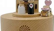 Happy Wedding Bride and Groom Wooden Music Box Musical Movement Wedding March