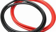 2 AWG Gauge Red + Black Pure Copper Battery Inverter Cables Solar, RV, Car, Boat (7 ft, 5/16 in. + 5/16 in. lugs) 2pcs